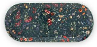 Cake Tray Rectangular Winter Wonderland Overall Dark Blue 33.3x15.5cm