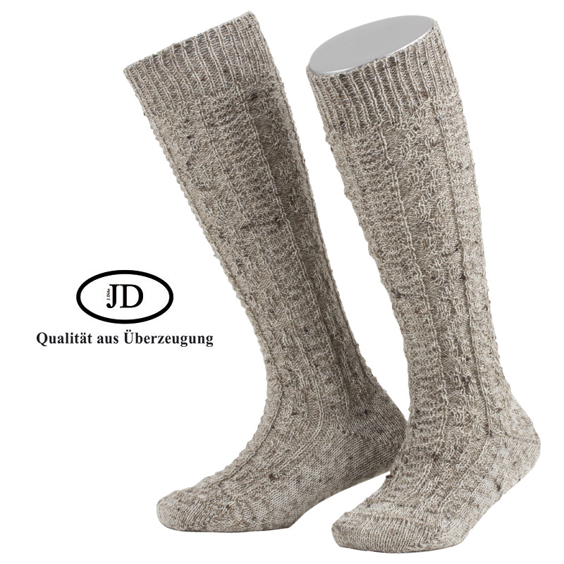 Kinderkniestrump LodenTweed mittelbeige meliert