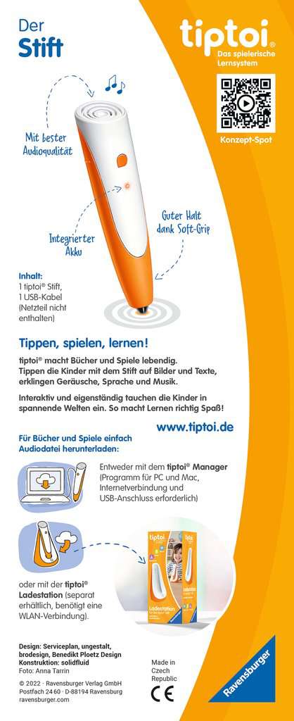 Ravensburger tiptoi Stift 00110 - Das spielerische Lernsystem,  Lernspielzeug für Kinder ab 2 Jahren - Der Stift