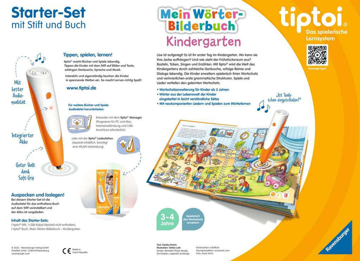 Ravensburger tiptoi Starter-Set 00113: Stift und Wörter-Bilderbuch Kindergarten- Lernsystem für Kinder ab 3 Jahren