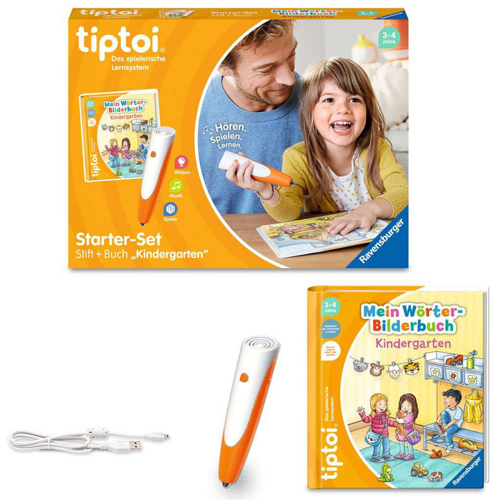 Ravensburger tiptoi Starter-Set 00113: Stift und Wörter-Bilderbuch Kindergarten- Lernsystem für Kinder ab 3 Jahren