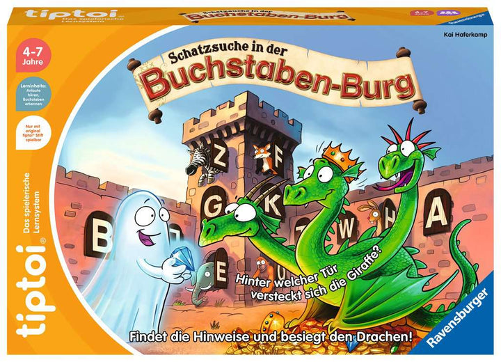 Ravensburger tiptoi 00124 Schatzsuche in der Buchstabenburg, Spiel für Kinder von 4-7 Jahren, für 1-4 Spieler