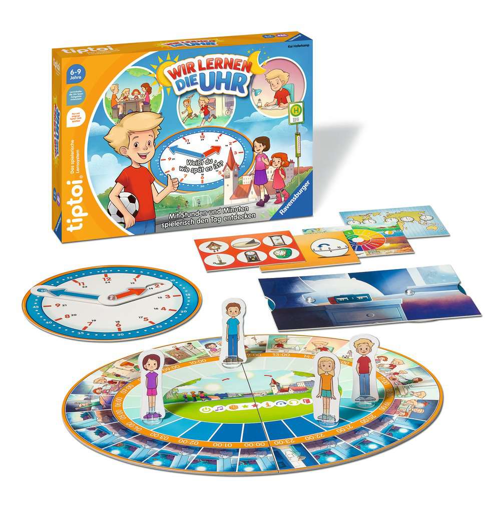 Ravensburger tiptoi® Spiel 00126 - Wir lernen die Uhr - interaktives Lernspiel ab 6 Jahren, mit digitaler und analoger Uhr zum selbst einstellen