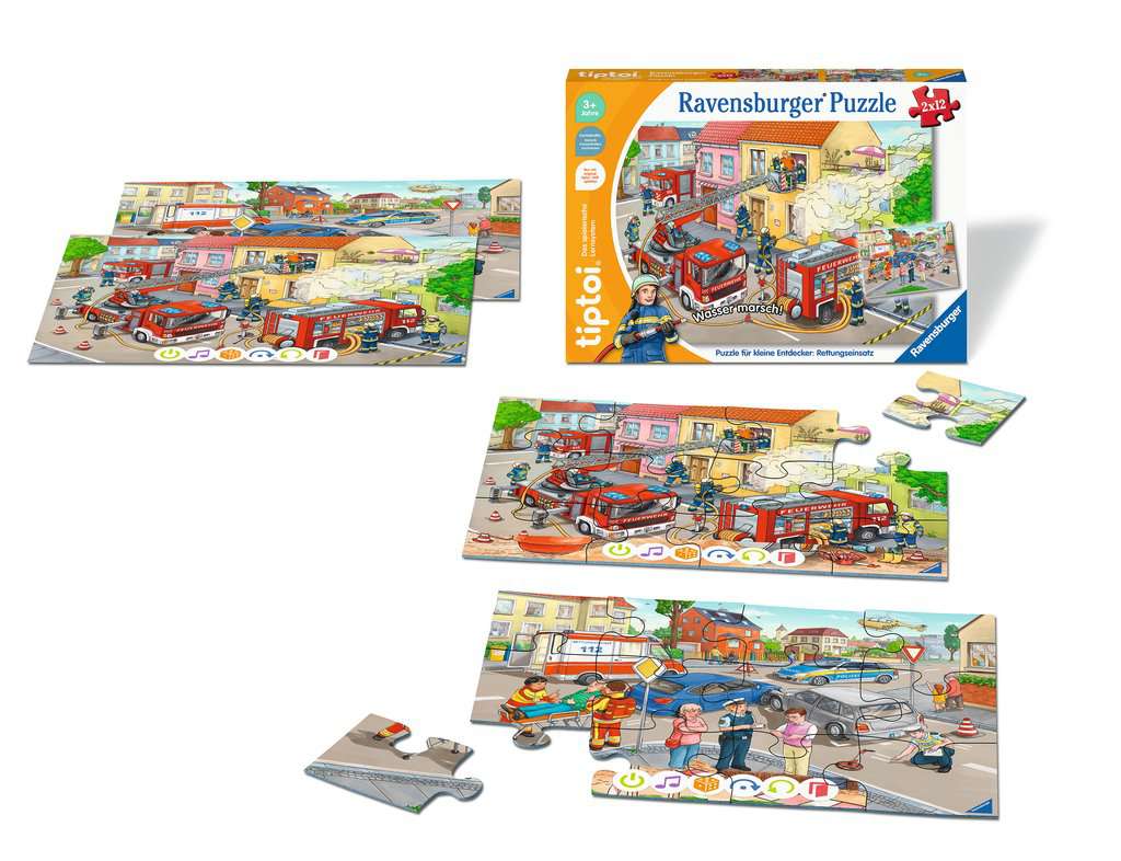 Ravensburger tiptoi Puzzle 00133 Puzzle für kleine Entdecker: Rettungseinsatz, Puzzle für Kinder ab 3 Jahren, für 1 Spieler