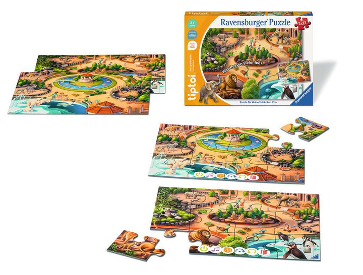 Ravensburger tiptoi Puzzle 00138 Puzzle für kleine Entdecker: Zoo, Kinderpuzzle ab 3 Jahren, für 1 Spieler