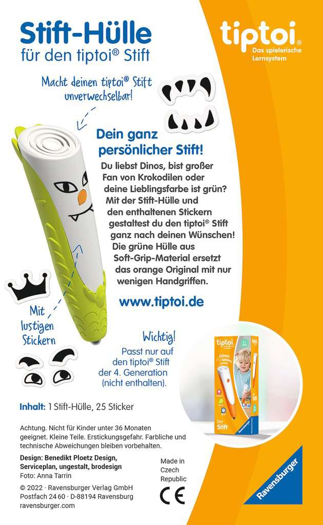 Ravensburger tiptoi 00151 - Stifthülle zum Wechseln in Grün  / Wechselhülle für den tiptoi-Stift / Geeignet für Kinder ab 3 Jahren