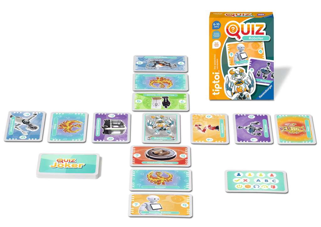 Ravensburger tiptoi 00164 Quiz Roboter, Quizspiel für Kinder ab 6 Jahren, für 1-4 Spieler