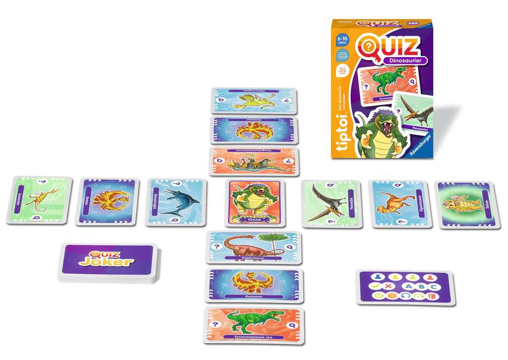 Ravensburger tiptoi 00165 Quiz Dinosaurier, Quizspiel für Kinder ab 6 Jahren, für 1-4 Spieler