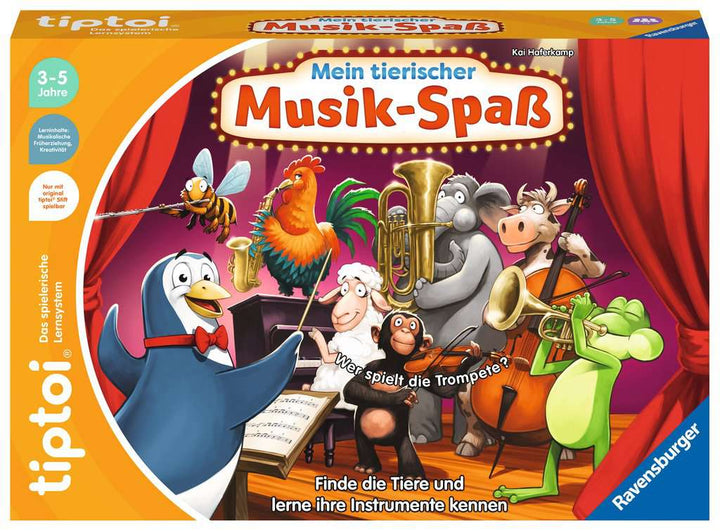 Ravensburger tiptoi Spiel 00169 Mein tierischer Musik-Spaß, Lernspiel für 1-4 Kinder von 3-5 Jahren