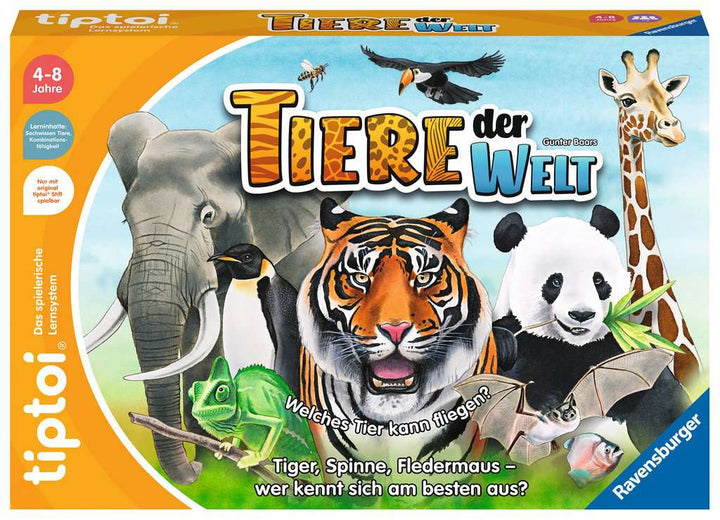 Ravensburger tiptoi Spiel 00171 Tiere der Welt, Erkenne die Tiere anhand ihrer Eigenschaften, Lernspiel für 1-4 Kinder von 4-8 Jahren