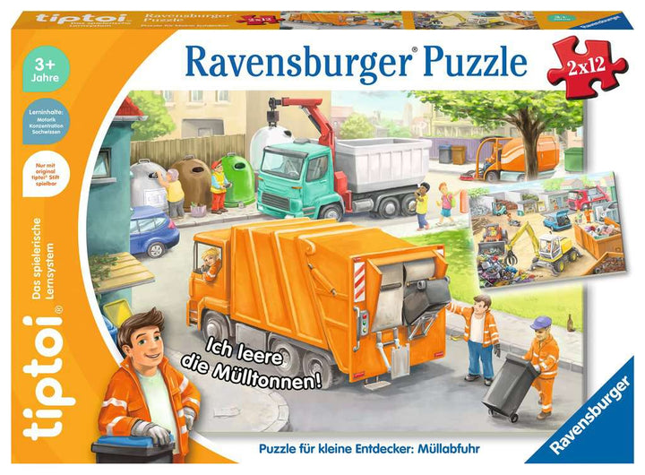 Ravensburger tiptoi Puzzle 00172 Puzzle für kleine Entdecker: Müllabfuhr, Kinderpuzzle ab 3 Jahren, für 1 Spieler