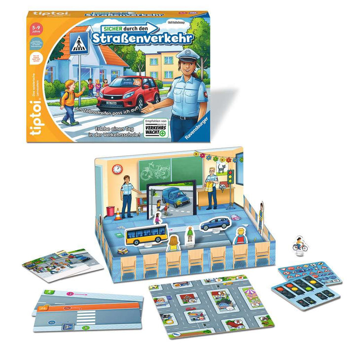 Ravensburger tiptoi Spiel 00173 - Sicher durch den Straßenverkehr - Lernspiel ab 5 Jahren, lehrreiches Verkehrsspiel für Jungen und Mädchen, für 1-4 Spieler