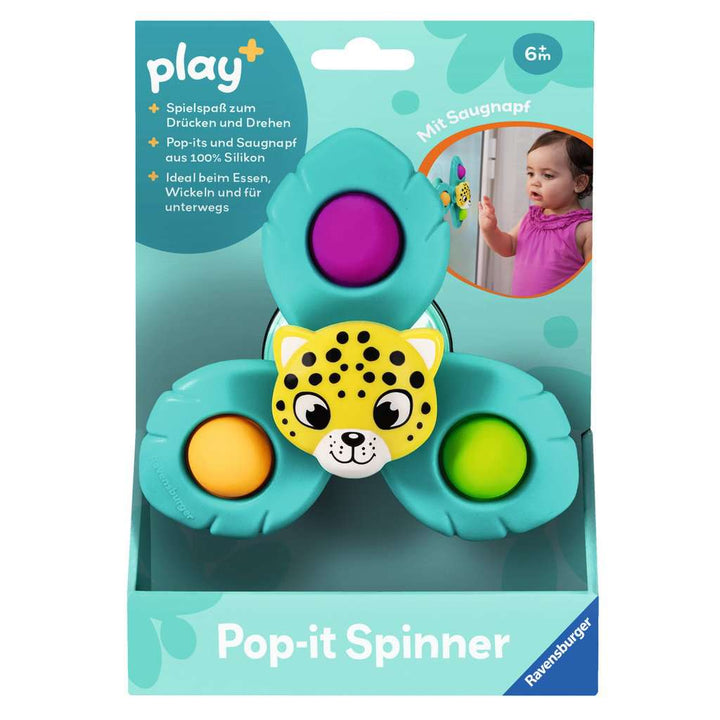 Ravensburger 4868 Play+ Pop-it Spinner: Leopard, Saugnapf-Spielzeug, Silikon-Spielzeug, Baby-Spielzeug ab 6 Monate