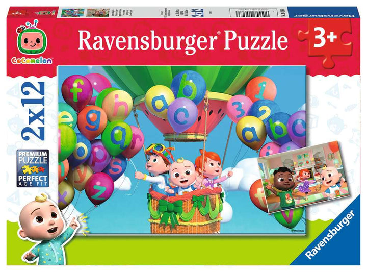 Ravensburger Kinderpuzzle 05628 - Lernen und Spielen - 2x12 Teile Cocomelon Puzzle für Kinder ab 3 Jahren