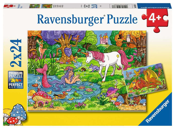 Ravensburger Kinderpuzzle - Magischer Wald - 2x24 Teile Puzzle für Kinder ab 4 Jahren