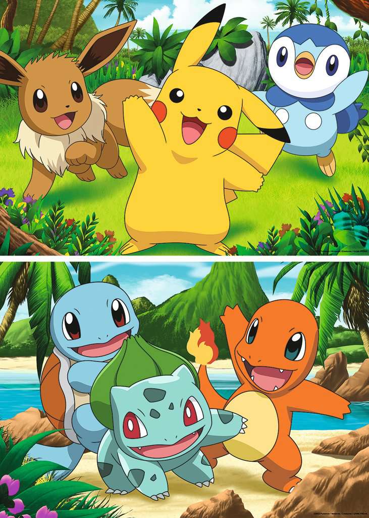 Ravensburger Kinderpuzzle 05668 - Pikachu und seine Freunde - 2x24 Teile Pokémon Puzzle für Kinder ab 4 Jahren