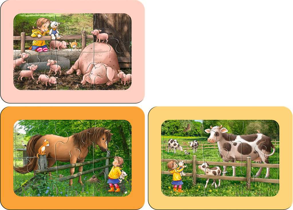 Ravensburger Kinderpuzzle - 05679 Lotta auf dem Bauernhof - My First Puzzle für Kinder ab 2,5 Jahren, mit 3x6 Teilen