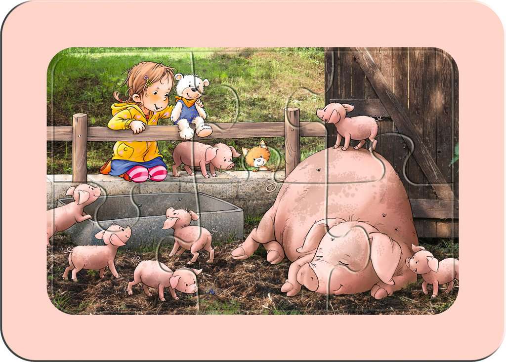 Ravensburger Kinderpuzzle - 05679 Lotta auf dem Bauernhof - My First Puzzle für Kinder ab 2,5 Jahren, mit 3x6 Teilen