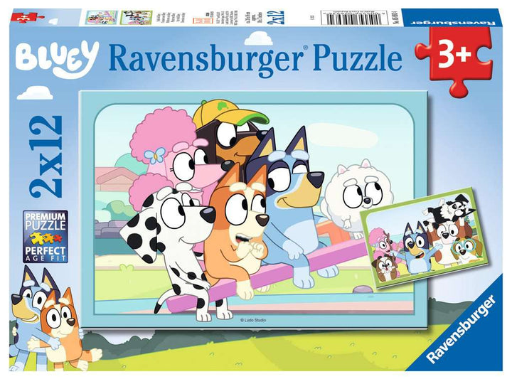 Ravensburger Kinderpuzzle 05693 - Spaß mit Bluey -  2x12 Teile Bluey Puzzle für Kinder ab 3 Jahren