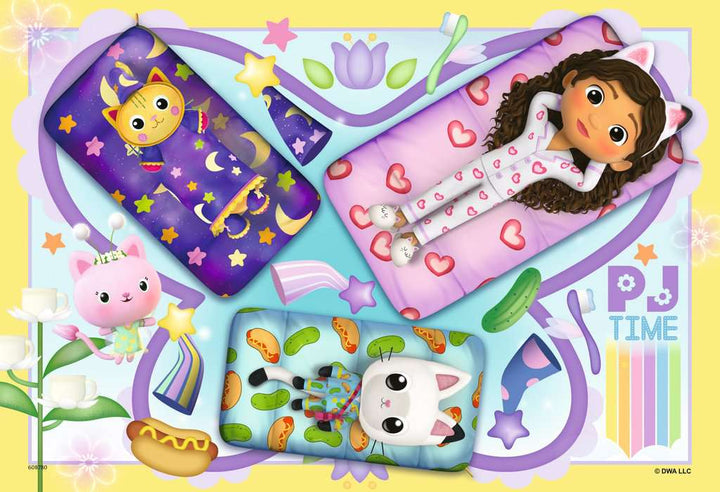 Ravensburger Kinderpuzzle 05709 - Pyjamaparty - 2x12 Teile Gabby's Dollhouse Puzzle für Kinder ab 3 Jahren