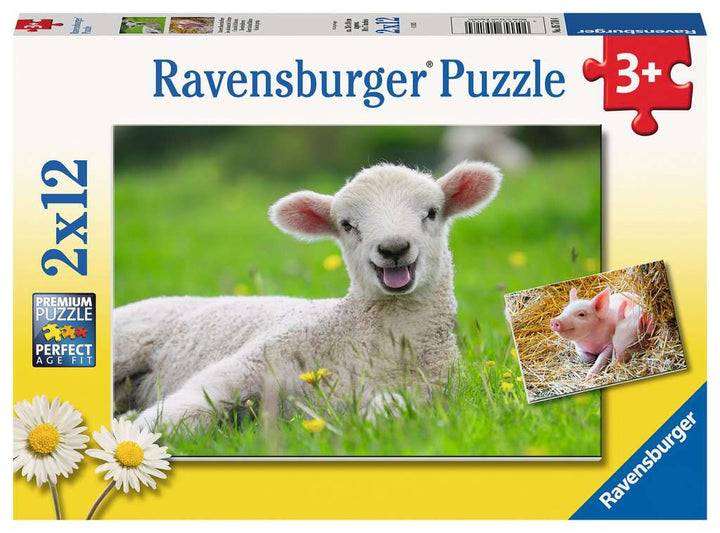 Ravensburger Kinderpuzzle - 05718 Unsere Bauernhoftiere - 2x12 Teile Puzzle für Kinder ab 3 Jahren