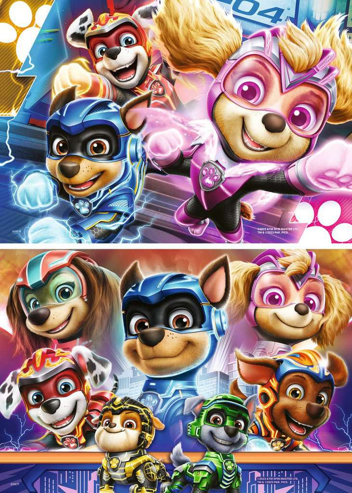 Ravensburger Kinderpuzzle 05721 - Eine tierisch gute Crew - 2x12 Teile PAW Patrol The Mighty Movie Puzzle für Kinder ab 3 Jahren