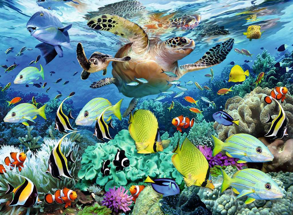 Ravensburger Kinderpuzzle - 10009 Unterwasserparadies - Unterwasserwelt-Puzzle für Kinder ab 7 Jahren, mit 150 Teilen im XXL-Format