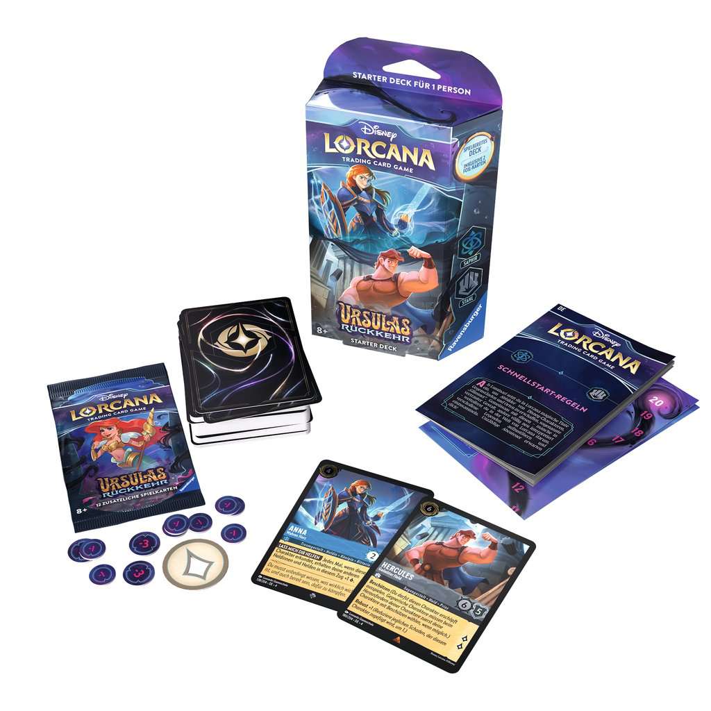 Disney Lorcana Trading Card Game: Ursulas Rückkehr- Starter Deck Saphir und Stahl (Deutsch)