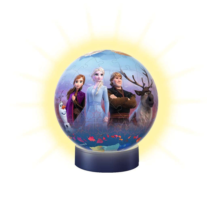 Ravensburger 3D Puzzle 11141 - Nachtlicht Puzzle-Ball Disney Frozen 2 - ab 6 Jahren, LED Nachttischlampe mit Klatsch-Schalter