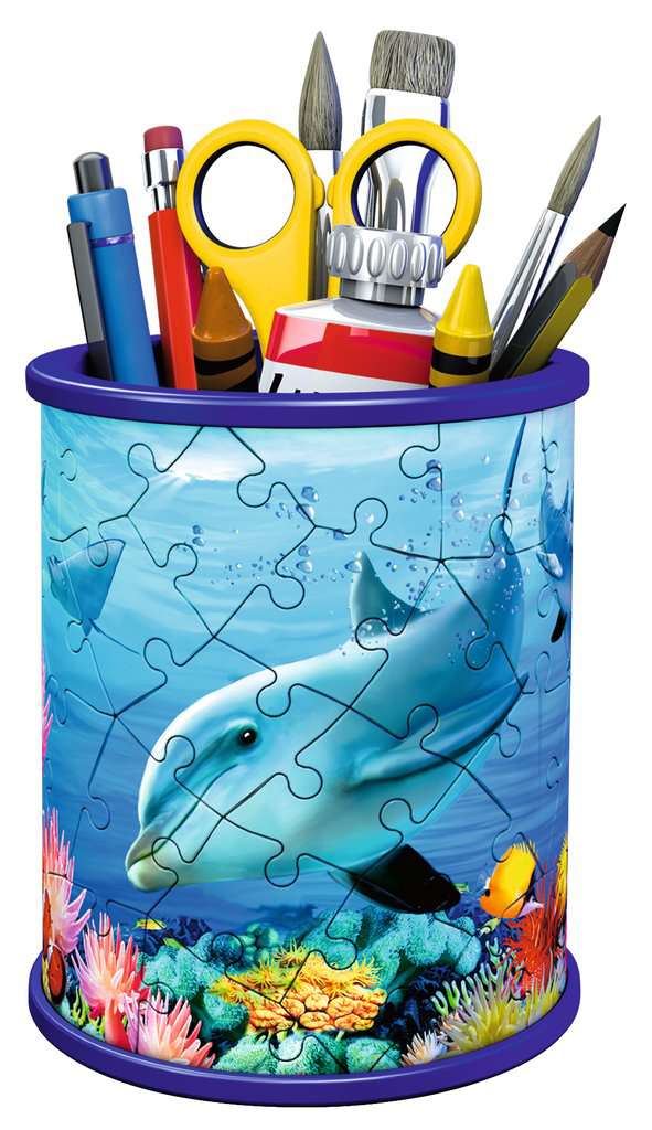 Ravensburger 3D Puzzle 11176 - Utensilo Unterwasserwelt - Stiftehalter für Tierliebhaber ab 6 Jahren, Schreibtisch-Organizer für Kinder und Erwachsene