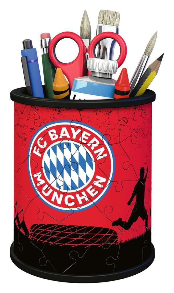 Ravensburger 3D Puzzle 11215 - Utensilo FC Bayern - Stiftehalter für FC Bayern München Fans ab 6 Jahren, Schreibtisch-Organizer für Erwachsene und Kinder