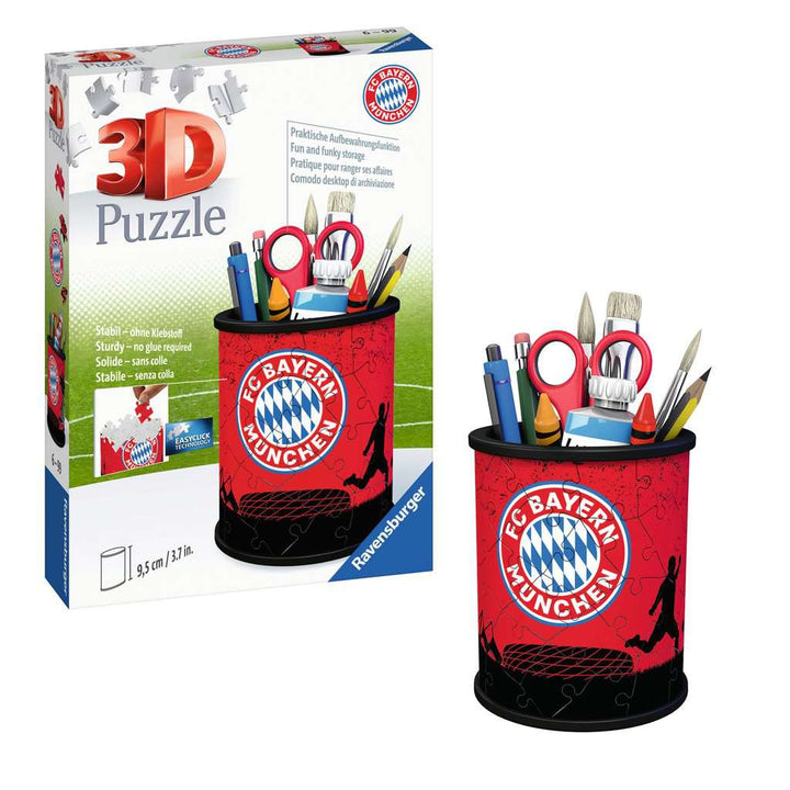 Ravensburger 3D Puzzle 11215 - Utensilo FC Bayern - Stiftehalter für FC Bayern München Fans ab 6 Jahren, Schreibtisch-Organizer für Erwachsene und Kinder