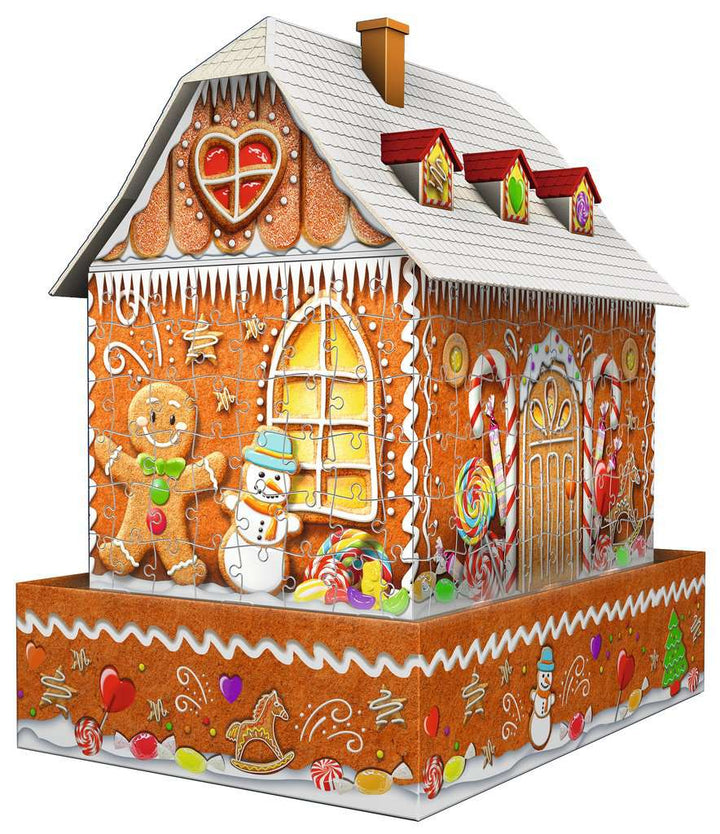 Ravensburger 3D Puzzle 11237 - Lebkuchenhaus Night Edition - LED beleuchtetes Knusperhäuschen als Weihnachtsdeko für Erwachsene und Kinder ab 8 Jahren