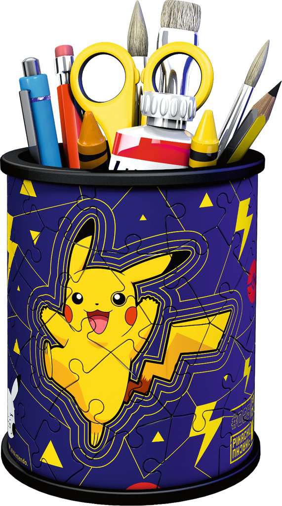 Ravensburger 3D Puzzle 11257 - Utensilo Pokémon Pikachu - Stiftehalter für Pokémon Fans ab 6 Jahren, Schreibtisch-Organizer für Erwachsene und Kinder