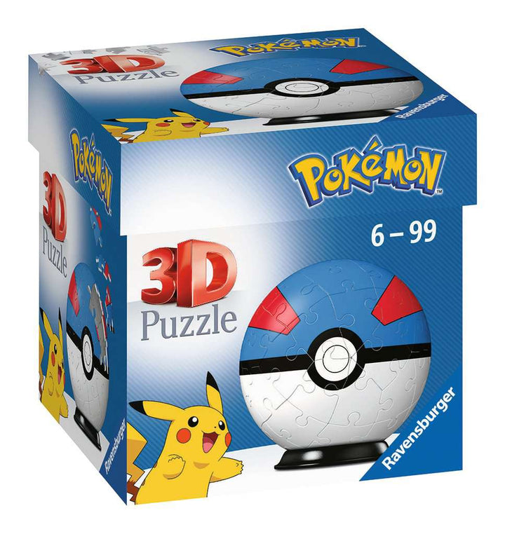 Ravensburger 3D Puzzle 11265 - Puzzle-Ball Pokémon Pokéballs - Superball - [EN] Great Ball - für große und kleine Pokémon Fans ab 6 Jahren