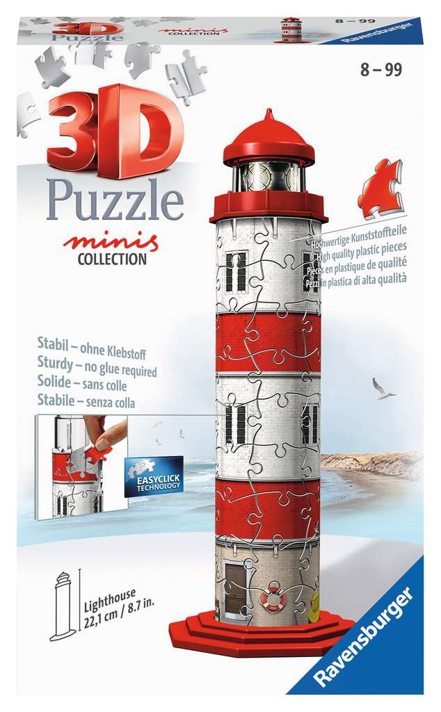 Ravensburger 3D Puzzle 11273 - Mini Leuchtturm - Miniatur Bausatz zum Puzzeln in 3D - ab 8 Jahren