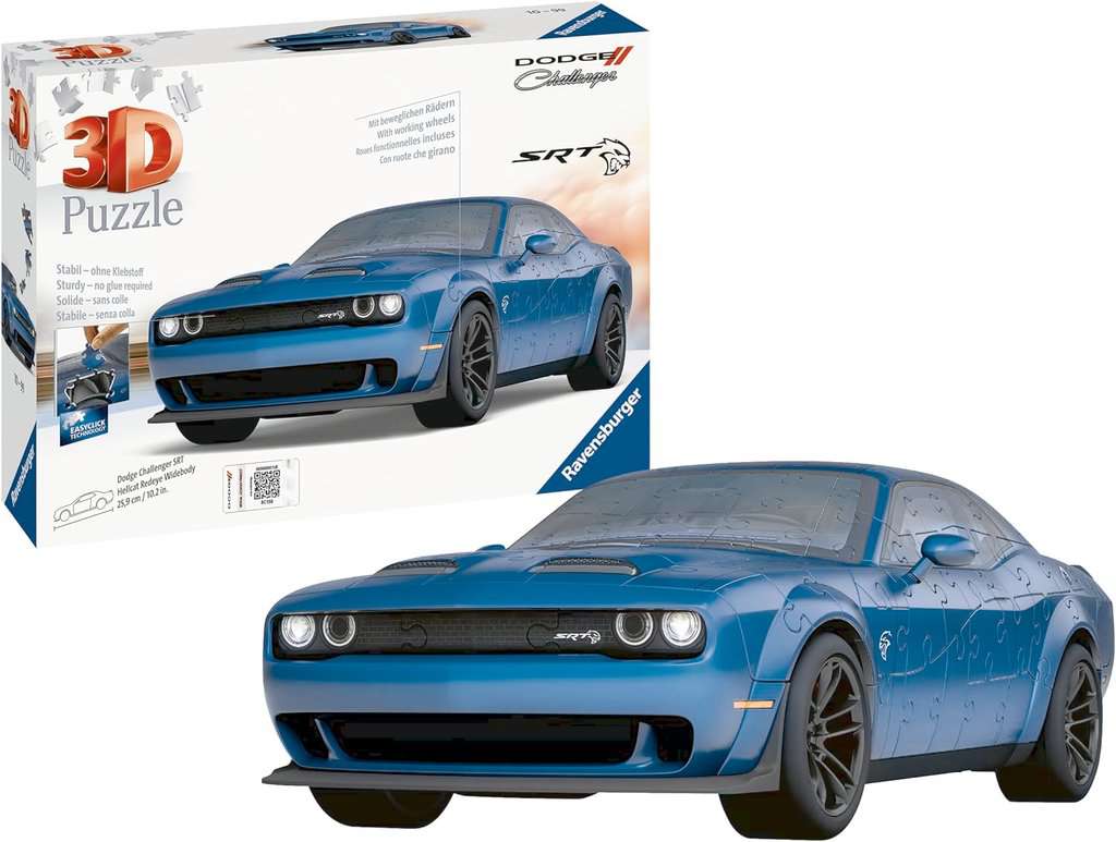 Ravensburger 3D Puzzle 11283 - Dodge Challenger SRT Hellcat Redeye Widebody - Das stärkste Muscle Car der Welt als 3D Puzzle Auto - für Dodge Fans ab 10 Jahren