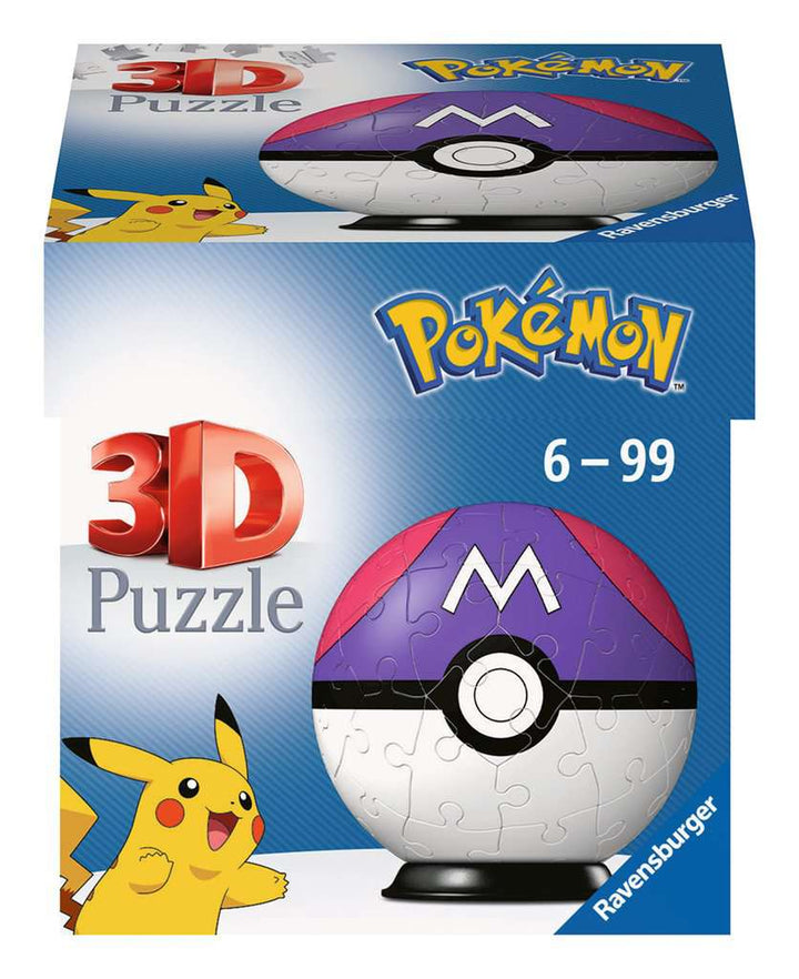 Ravensburger 3D Puzzle 11564 - Puzzle-Ball Pokémon Pokéballs - Meisterball - [EN] Master Ball - für große und kleine Pokémon Fans ab 6 Jahren