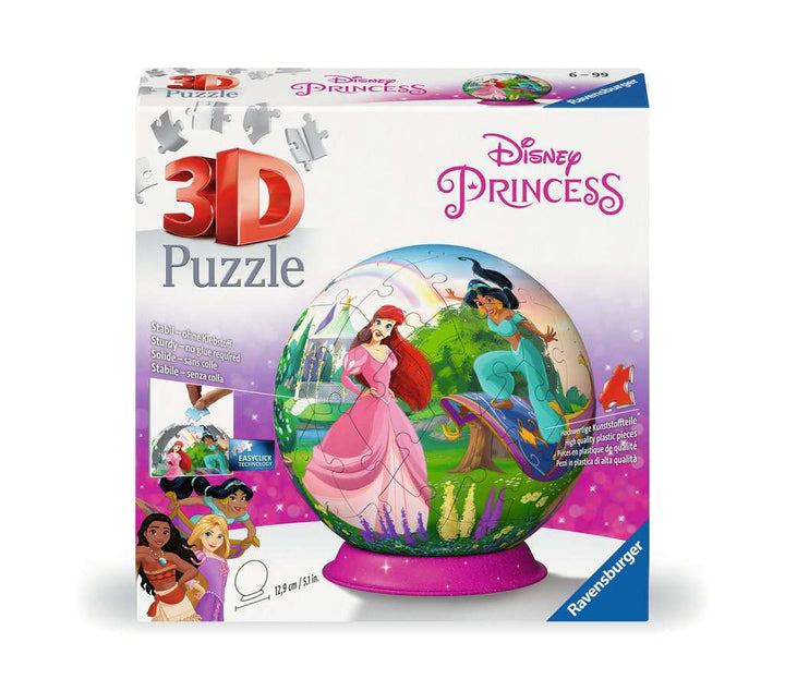 Ravensburger 3D Puzzle 11579 - Puzzle-Ball Disney Princess - Puzzeln in drei Dimensionen nach Motiv oder Zahlen - für große und kleine Fans der Disney Prinzessinnen ab 6 Jahren