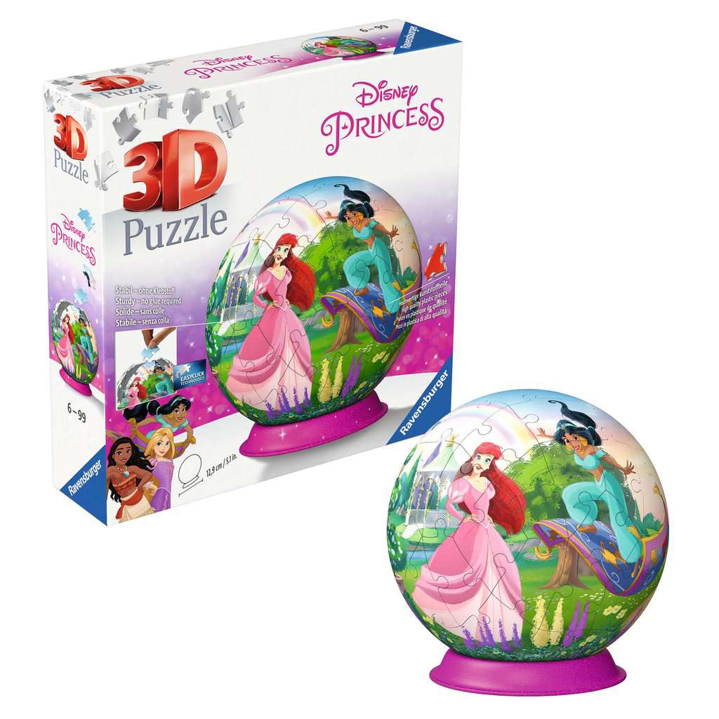 Ravensburger 3D Puzzle 11579 - Puzzle-Ball Disney Princess - Puzzeln in drei Dimensionen nach Motiv oder Zahlen - für große und kleine Fans der Disney Prinzessinnen ab 6 Jahren