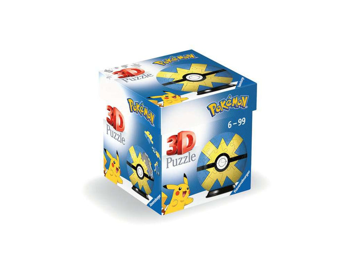 Ravensburger 3D Puzzle 11580 - Puzzle-Ball Pokémon Pokéballs - Flottball - [EN] Quick Ball - für große und kleine Pokémon Fans ab 6 Jahren