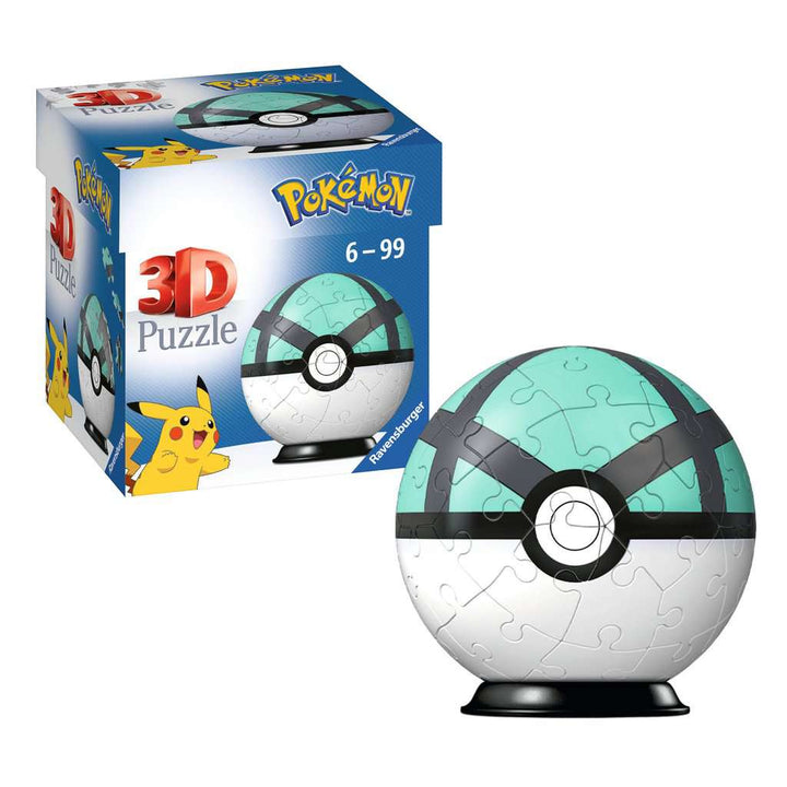 Ravensburger 3D Puzzle 11581 - Puzzle-Ball Pokémon Pokéballs - Netzball - [EN] Net Ball - für große und kleine Pokémon Fans ab 6 Jahren