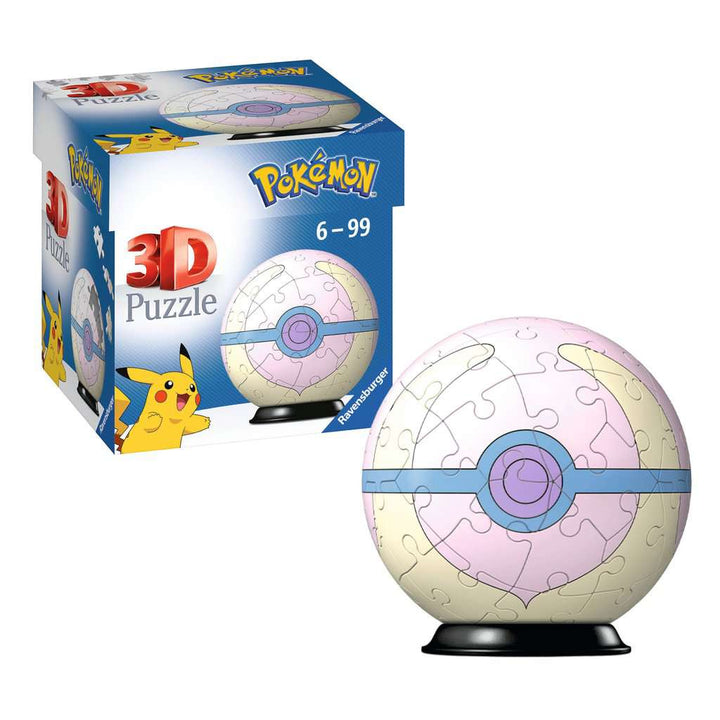 Ravensburger 3D Puzzle 11582 - Puzzle-Ball Pokémon Pokéballs - Heilball - [EN] Heal Ball - für große und kleine Pokémon Fans ab 6 Jahren