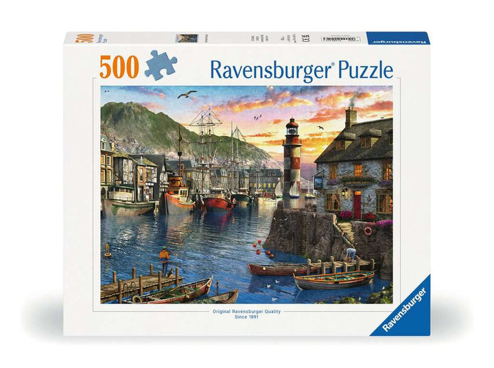 Ravensburger Puzzle 12000212 - Morgens am Hafen - 500 Teile Puzzle für Erwachsene und Kinder ab 10 Jahren