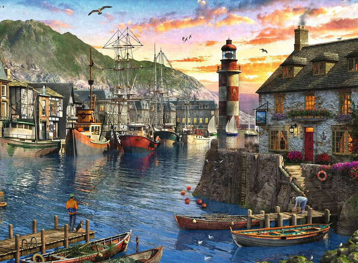 Ravensburger Puzzle 12000212 - Morgens am Hafen - 500 Teile Puzzle für Erwachsene und Kinder ab 10 Jahren