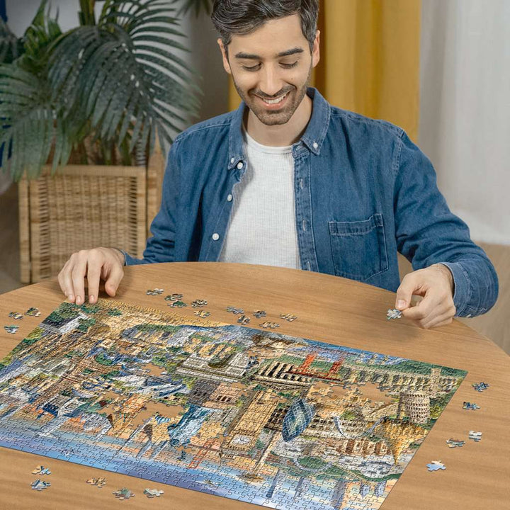 Ravensburger Puzzle 12000332 - Sehenswürdigkeiten weltweit - 1000 Teile Puzzle für Erwachsene und Kinder ab 14 Jahren, Motiv mit Big Ben, Freiheitsstatue und mehr