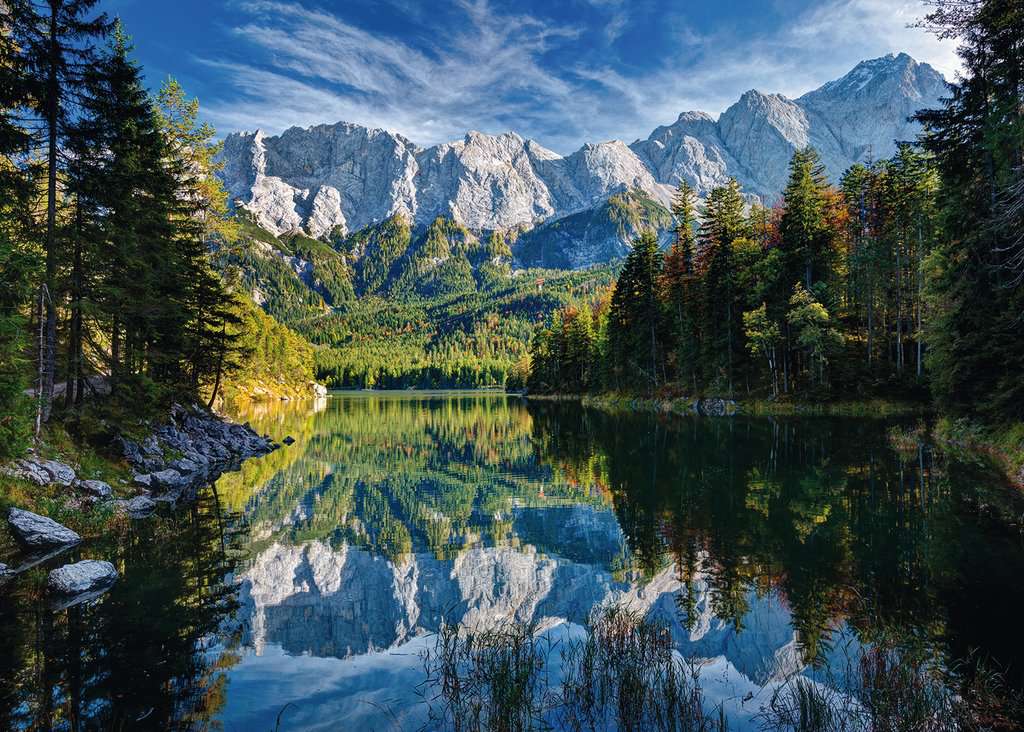 Ravensburger Puzzle 12000653 - Eibsee mit Wettersteingebirge - 1000 Teile Puzzle für Erwachsene und Kinder ab 14 Jahren, Puzzle mit Alpen-Motiv