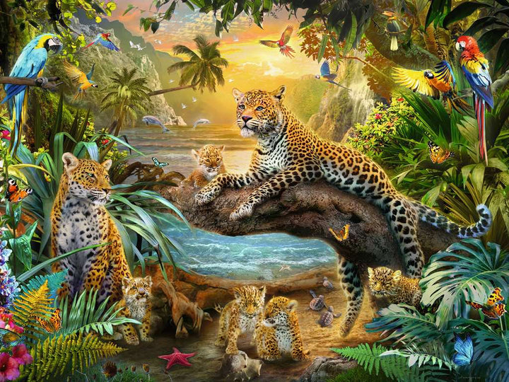 Leopardenfamilie im Dschungel