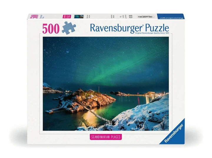 Ravensburger Puzzle 12000845, Scandinavian Places - Nordlichter in Tromsø, Norwegen - 500 Teile Puzzle für Erwachsene und Kinder ab 12 Jahren