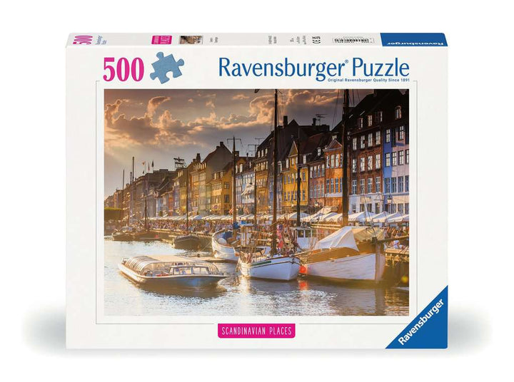 Ravensburger Puzzle 12000846, Scandinavian Places - Sonnenuntergang in Kopenhagen - 500 Teile Puzzle für Erwachsene und Kinder ab 12 Jahren